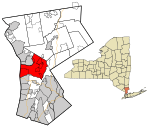 Westchester County New York incorporated and unincorporated areas Mount Pleasant highlighted